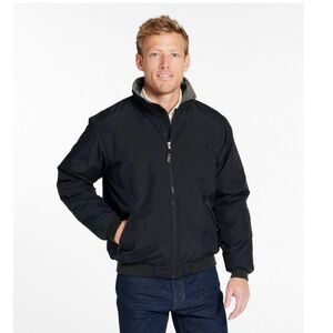 Men's L.L. Bean Warm-Up Jacket Thinsulate Fleece Lined Black Size L